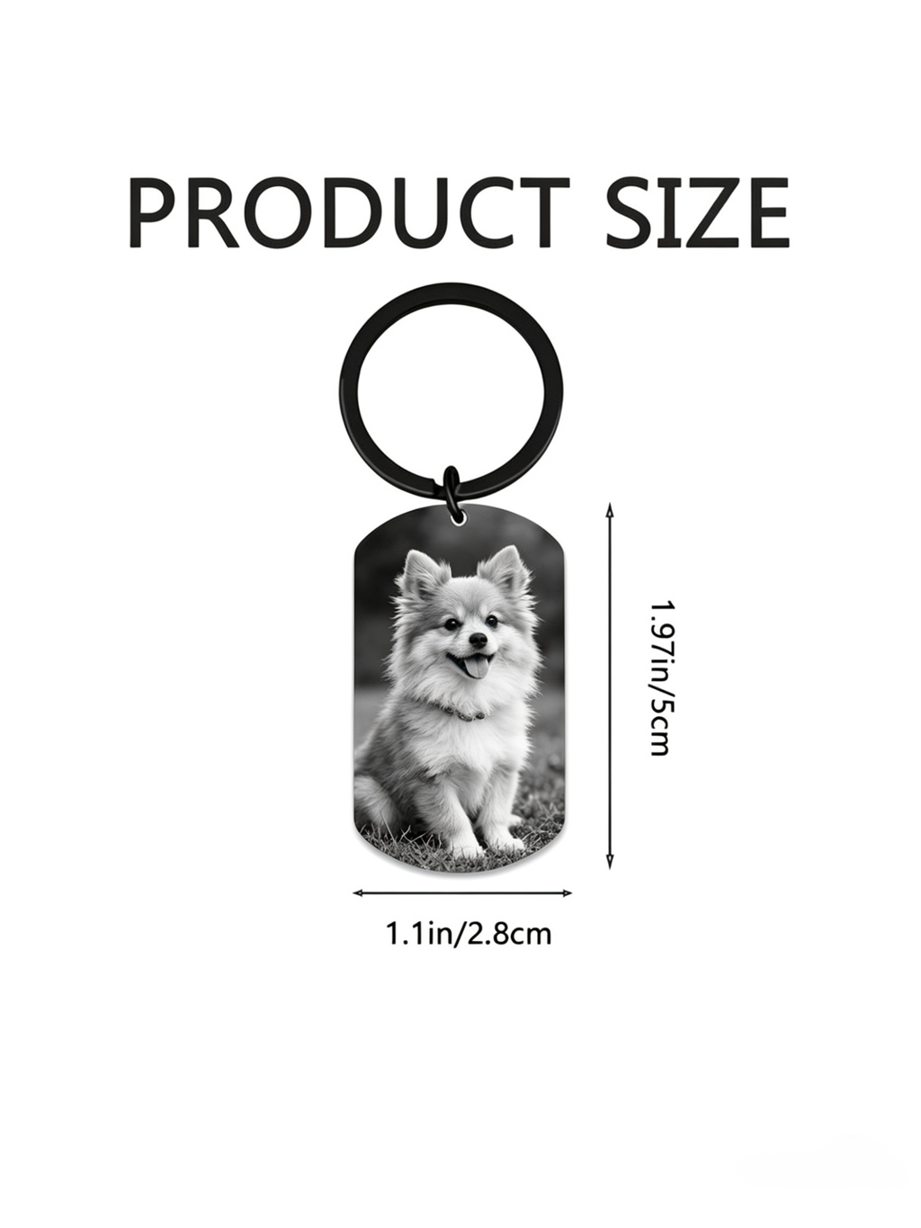 Personalised Photo Black Aluminium Keyring