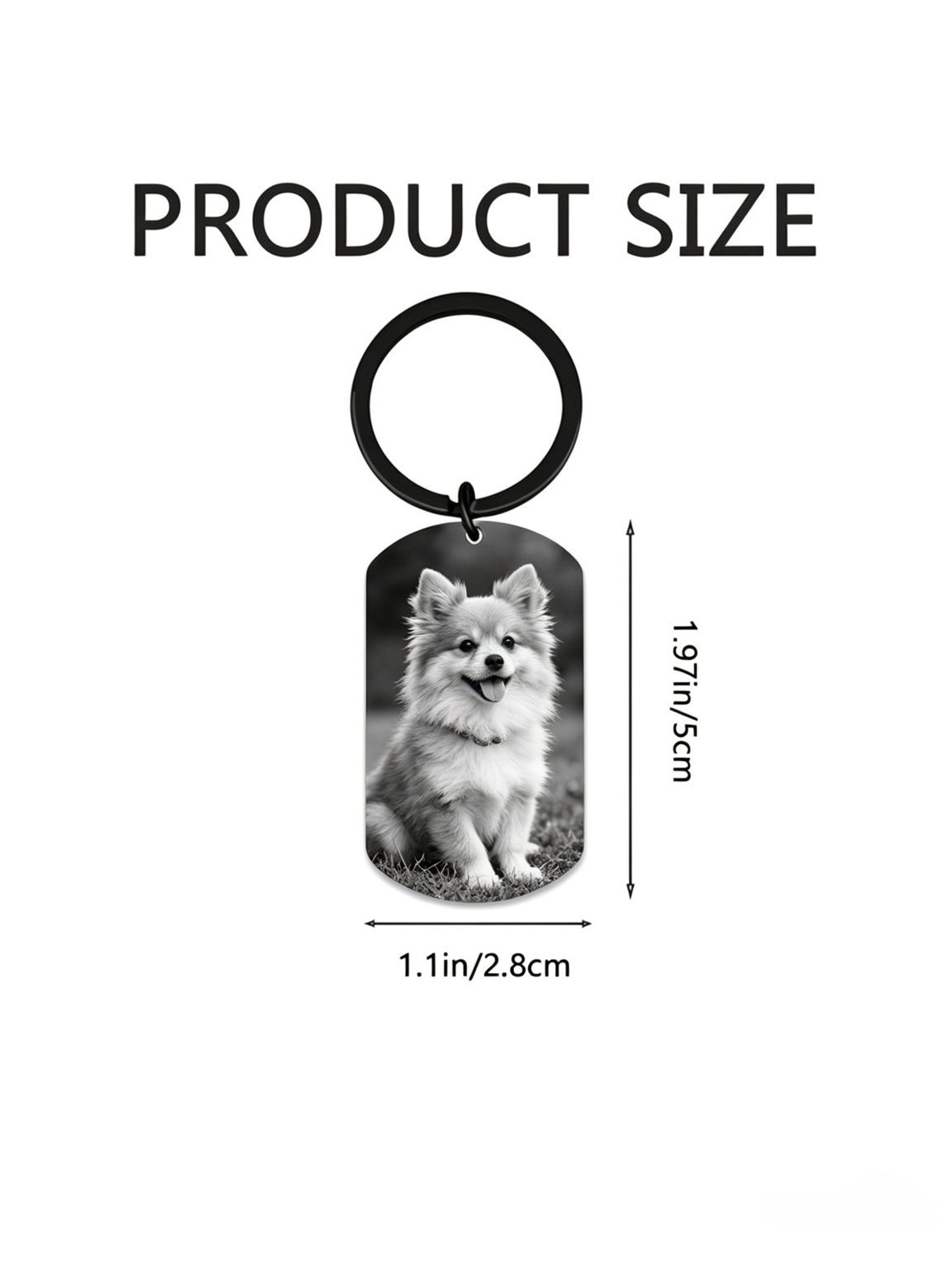 Personalised Photo Black Aluminium Keyring