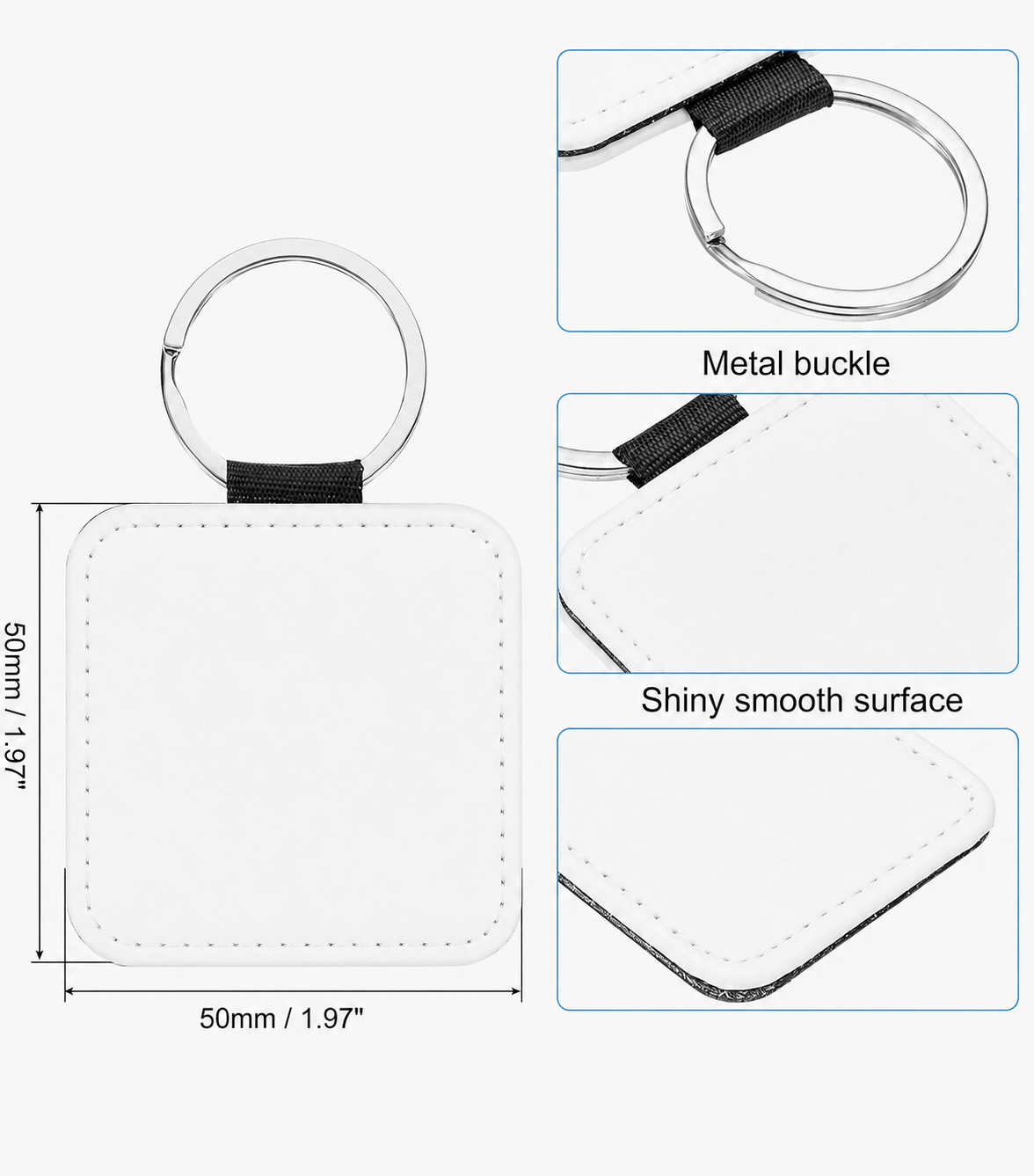 Personalised Double-Sided PU Leather Photo Keyring
